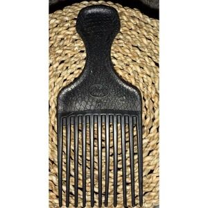 Vintage Goody Plastic‎ Textured Reptile Print Hair Pick Comb Lift USA Black
